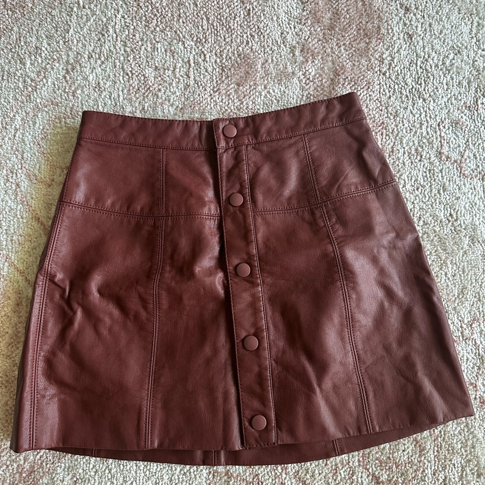 Free People Vegan Leather Mini Skirt